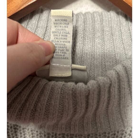 St Johns Bay  Gray Pink Womens Pullover Knit Long Sleeve Ribbed Sweater Medium - Picture 6 of 9